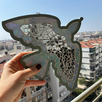 Işıltılı Kuş Mozaik Duvar Panosu