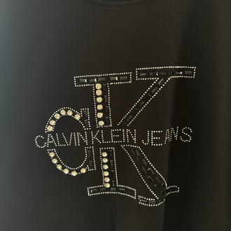 Calvin Klein Siyah Taşlı Tişört