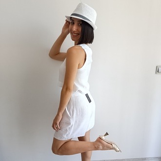Beyaz Bianca Şort Takım