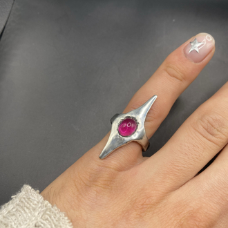 Pembe Swarovski Taşlı yüzük