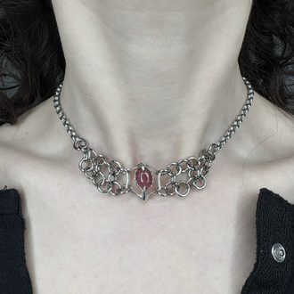 Turmalin Taşlı Chainmail Choker