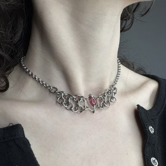 Turmalin Taşlı Chainmail Choker