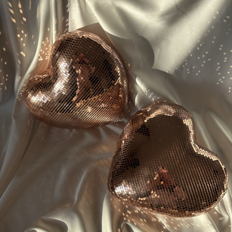 Büyük Boy Disko Kalp 25 cm- Rose Gold