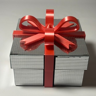 Gümüş Dekoratif Disko Hediye Kutusu 20 cm