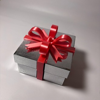 Gümüş Dekoratif Disko Hediye Kutusu 20 cm