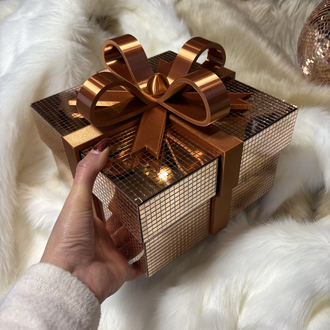 Rose Gold Dekoratif Disko Hediye Kutusu 20cm