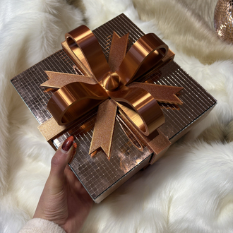 Rose Gold Dekoratif Disko Hediye Kutusu 20cm