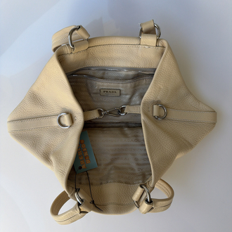 Prada Prada Bej Deri Hobo Bag