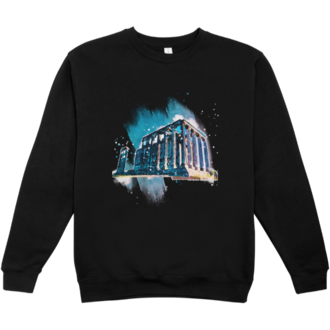Siyah Sweatshirt – Aizanoi Tapınağı Figürlü