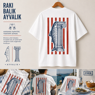 Balık | Sütun Oversize Tişört 