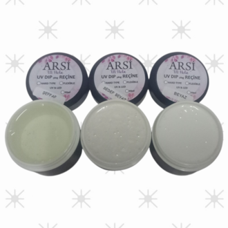 UV dip reçine Seti: 50 'şer ml, seffaf, Beyaz ve Sedefbeyaz