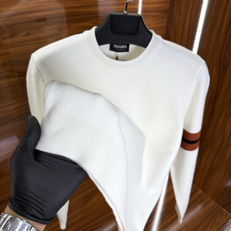 Zegna Triko Kazak Beyaz