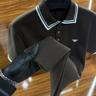 Prada Polo Yaka Tshirt Kahverengi