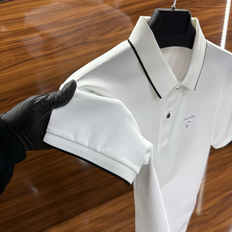 Prada İthal Polo Yaka Tshirt Beyaz