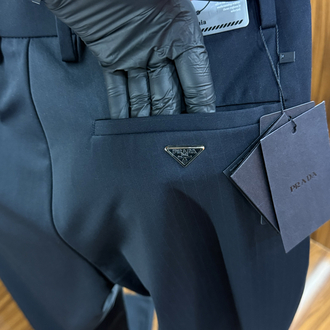 Prada İthal Çizgili Pantolon Lacivert