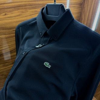 Lacoste Kırışmaz Gömlek Siyah