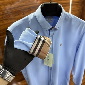 Burberry Kırışmaz Gömlek Buz Mavi