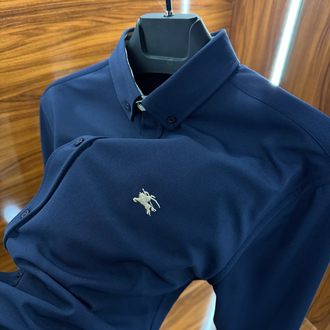 Burberry Kırışmaz Gömlek Lacivert