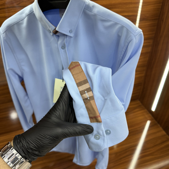 Burberry Kırışmaz Gömlek Buz Mavi