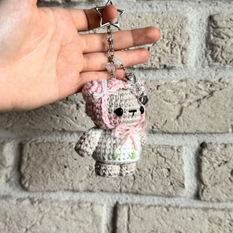 Pembe Başlıklı Ayı Anahtarlık