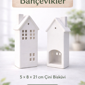 XL Bahçevikler – 5 × 8 × 21 cm Çini Ham Bisküvi
