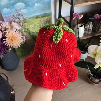 Çilek Örgü Bucket Şapka