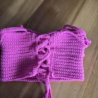 Pamuklu Korse Crop Top
