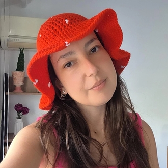 Çilek Örgü Bucket Şapka