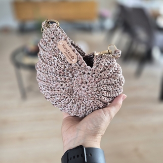 Rose Gold Shell Bag – Simli El Örgüsü Çanta