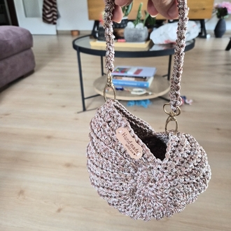 Rose Gold Shell Bag – Simli El Örgüsü Çanta
