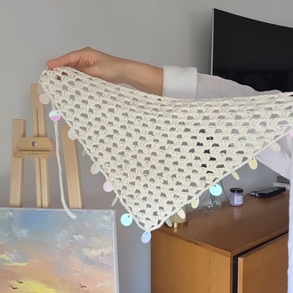 Sedef Pul Detaylı Boho Bandana