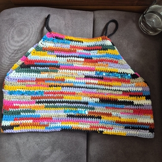 Ayvalık Comfort – Rengârenk El Örgüsü Crop Top