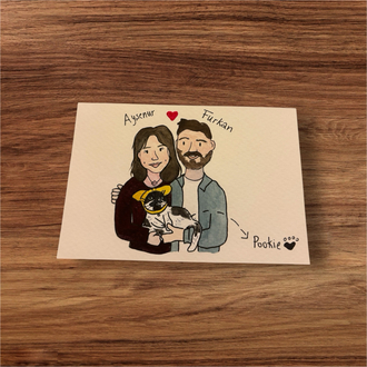 Çift illüstrasyon / kartpostal