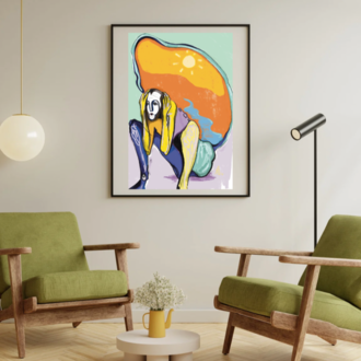 Surreal Figure Art Print, Colorful Contemporary Wall Art, Signed Numbered Fine Art Print. Have You F