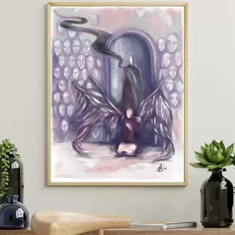 Surreal Figure Art Print, Colorful Contemporary Wall Art, Signed Numbered Fine Art Print. Name Givin