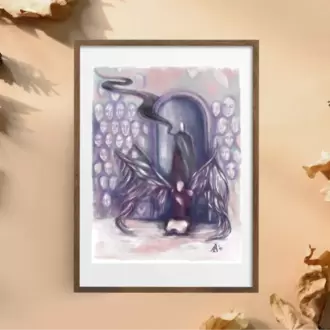 Surreal Figure Art Print, Colorful Contemporary Wall Art, Signed Numbered Fine Art Print. Name Givin
