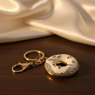 Donat metal anahtarlık 