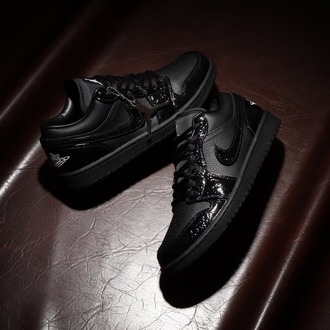 Nike Air Jordan 1 Low SE Patent Elephant Black