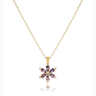 Lotus çiçeği çelik kolye gold & silver