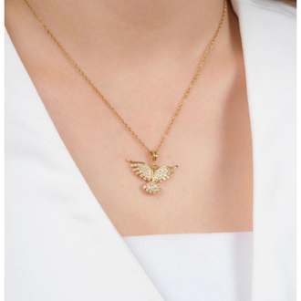 Anka kuşu kolye gold & silver