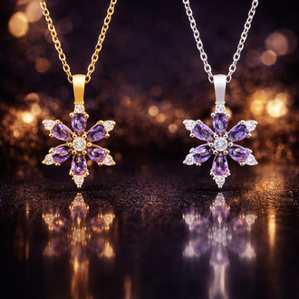 Lotus çiçeği çelik kolye gold & silver