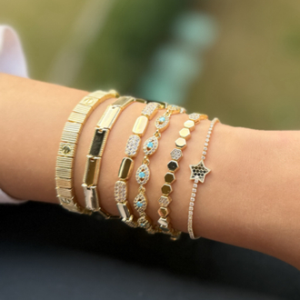 Gold Yıldız Figürlü Su Yolu Bileklik