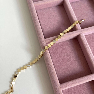 Gold Taşlı Petek Bileklik
