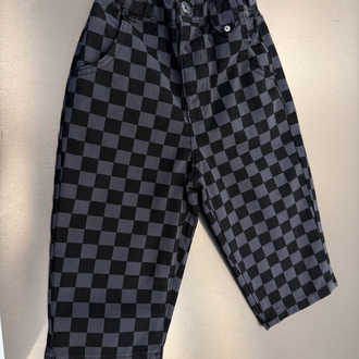 La’ciel Paris Siyah Gri Damalı Balloon Jeans