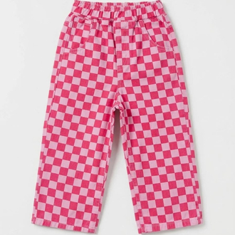 La’ciel Paris Pembe Damalı Balloon Jeans