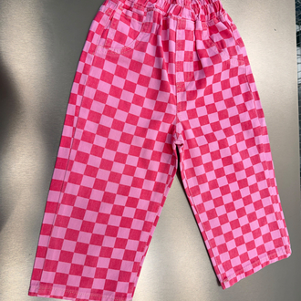 La’ciel Paris Pembe Damalı Balloon Jeans