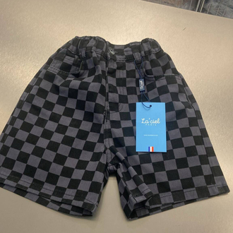 La’ciel Paris Damalı Denim Şort