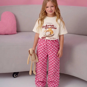 La’ciel Paris Pembe Damalı Balloon Jeans