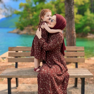 Bordo Çıtır Anne & Kız Kombin