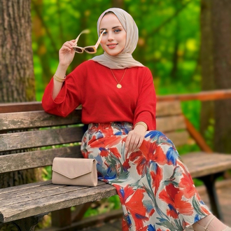 Nar Çiçeği Etek & Bluz Takım